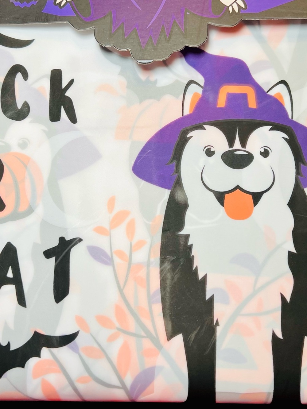 Halloween Trick or Treat Dogs Peva Shower Curtain Puppy in Costumes Grommets